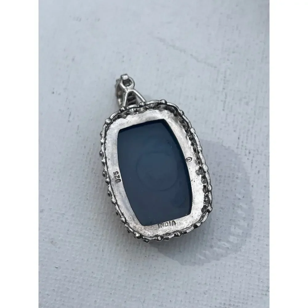 Vintage Sterling Silver Druzy Pendant
